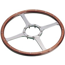 Moto-Lita Classic Race Car Steering Wheel - 15 Inch - 4 Spoke - Wood Rim