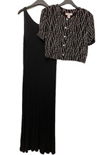 Long Black sleeveless  Dress & Shrug Size 14 Ronni Nicole  by Ouida