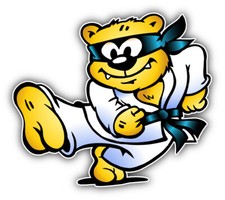 Karate Bear Cartoon Car Bumper