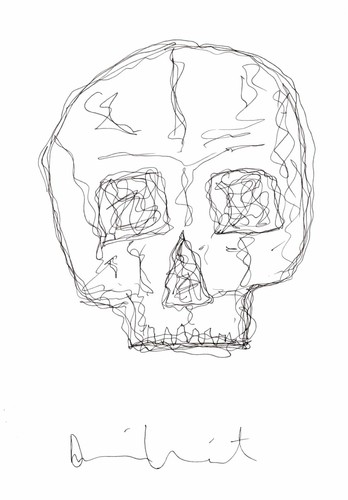 Damien hirst skull drawing - skull,
