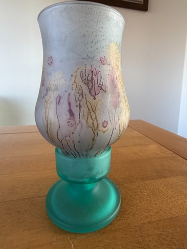 Hand painted floral glass - floral, tea