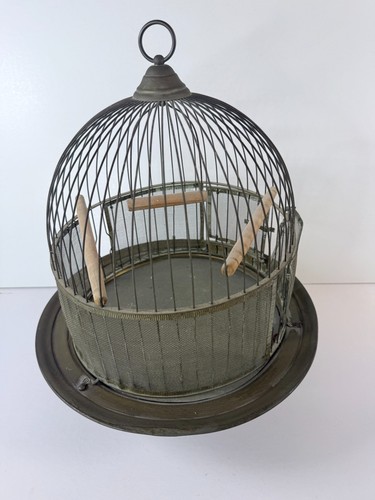 Vintage brass pedestal - brass, dome