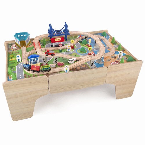 Kids wooden train track pcs - train,