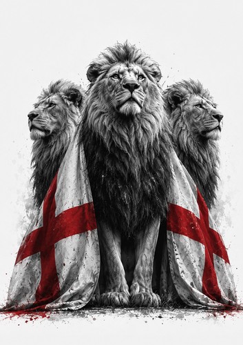Three lions england flag wall - three,