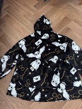 Harry Potter Hedwig Ladies Black Oversized Luxury Fleece Blanket Hoodie 