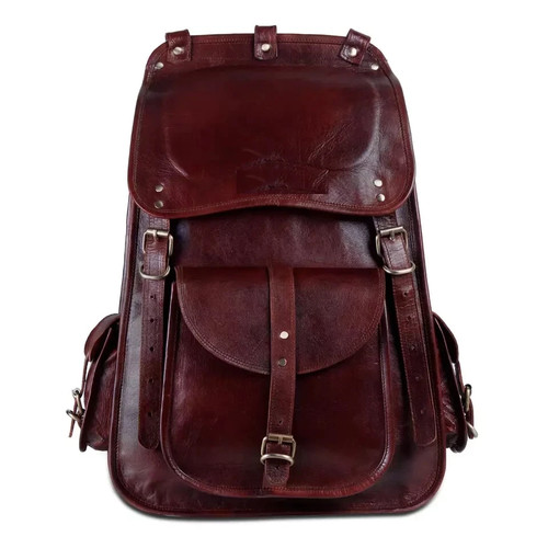 Vintage leather backpack brown - vintage,
