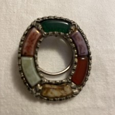 Vintage Scottish multi coloured Scarf Ring 