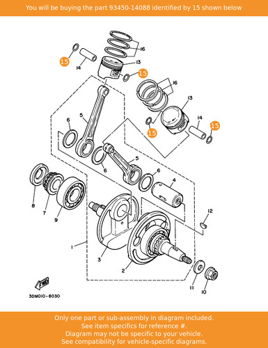 Yamaha circlip 93450 14088 - circlip,, 93450-14088