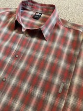 GORGEOUS LOWE ALPINE SHORT SLEEVE RED CHECK HIKING SHIRT L LARGE