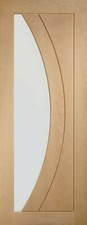 Internal Salerno Oak Pre Finished Clear Glazed Door SCRATCHED GLASS