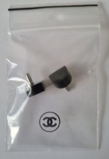 Pair of Genuine Chanel Replacement Black + Steel Stiletto High Heel Tips