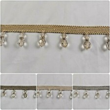 Diamante Crystal Beaded Curtain Blind Trimming Oasis Bead & Rondelle 