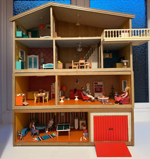 Lundby dolls house - original 1970's with furniture and electric lights
