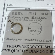 EBEL 1911 18ct & Diamond Bezel With 5 18ct Gold Screws Included 20.5mm