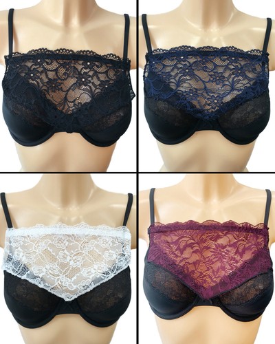 Modesty panel lace bra - modesty,