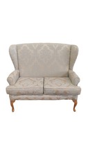 HSL Buckingham Fireside Wingback Sofa 2 Seat Gold Duck Egg Damask Excellent Qual