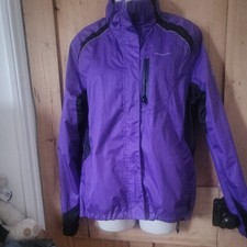 Muddyfox Purple & Black Lightweight Ladies Cycling Jacket  Running Coat Size 14