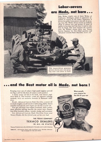 1954 havoline motor oil - havoline,