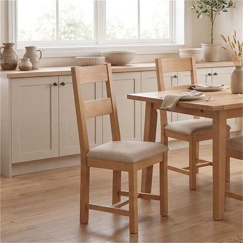 Oak 2pc ladder back dining - back,
