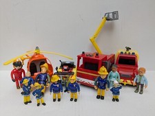 Fireman Sam Bundle x 13 Figures X4 Vehicles Fire Engine Helicopter Quad Bike