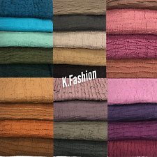 Best Quality ZigZag Pleated Crinkle Scarf Scarves Hijab Shawl Head Wrap Muslim