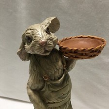 Vtg  Chrisdon  Resin Rabbit Figure Statue With Empty Basket 11.5” Tall Easter