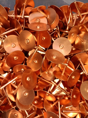 Copper disc rivets crampions - copper,