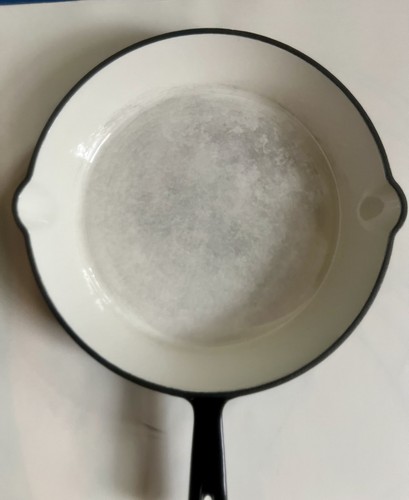 Black and white enameled cast - and,