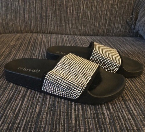 Woman black sliders sandals - black,