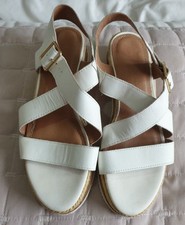 Womens Next White Leather Sandals Size 5