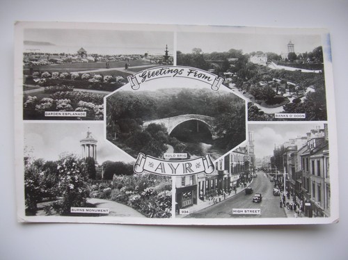 Ayr postcard burns monument - -,