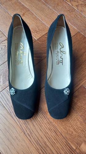 Vintage black suede alvo - suede, by