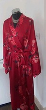 M&S Rosie Autograph Medium Red Floral Satin Long Dressing Gown NWOT.Robe Rrp £59