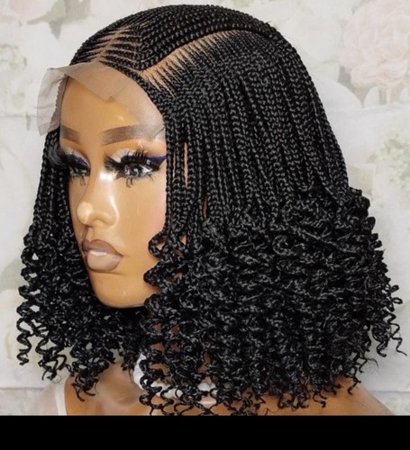 Short braided wig - short, women