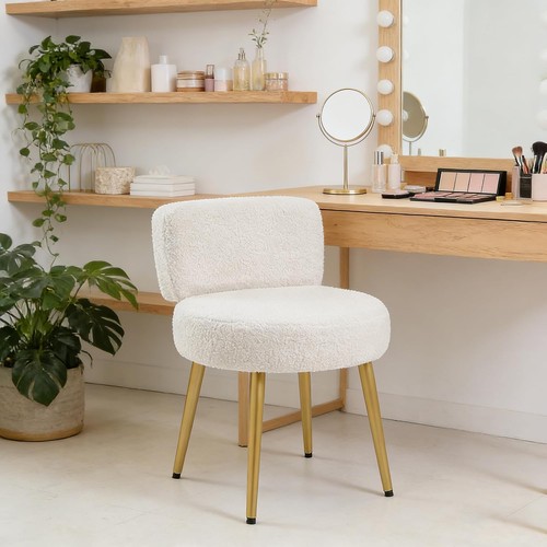 Linen dressing table stool - table,