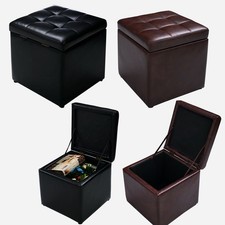 Faux Leather Ottoman Pouffe