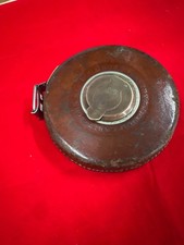 LEATHER BOUND 66FT STEEL TAPE MEASURE, JOHN RABONE & SONS, BIRMINGHAM, c.1930s