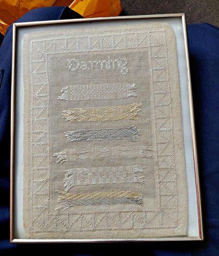 Antique 19th century darning - 19th,