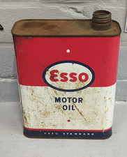 Vintage French ESSO Motor Oil Can / Tin 2 Litres ES92