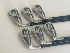 LEFT HANDED TAYLORMADE SIM MAX OS IRONS 5-PW REGULAR FLEX GRAPHITE SHAFTS