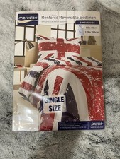 Union Jack Reversible Duvet Cover Single Bedding Set  New