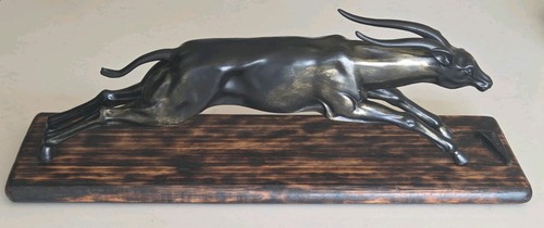 Spelter antelope sculpture - spelter,