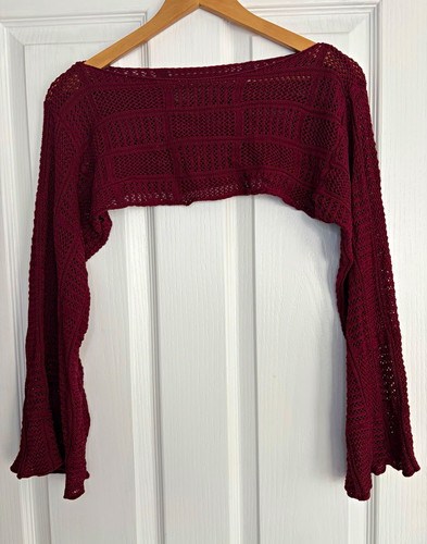 Burgundy crochet open - burgundy,
