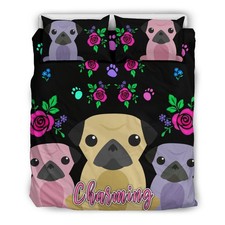Charming Pugs Bedding Set Cute