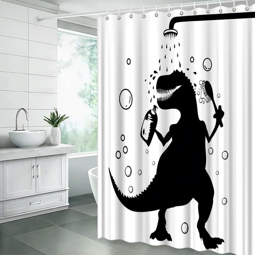 Funny black dinosaur - dinosaur, shower
