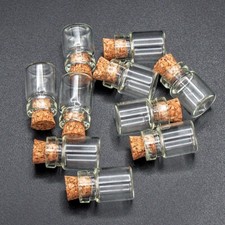 1:12 Dollhouse 10PCS Glass Bottles w/ Corks Kitchen Empty Sample Jars Miniature