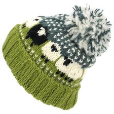 Wool Beanie Hat Bobble Knit