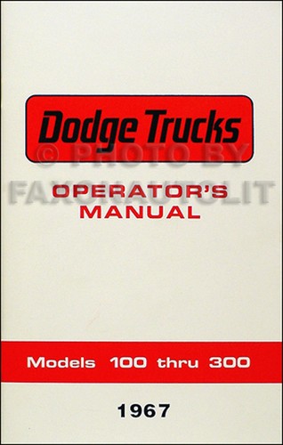 1967 dodge truck owner manual - owner,