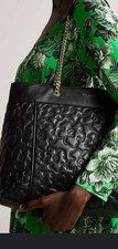 Ted Baker Ayliia Magnolia Quilted Leather Shopper Tote Bag in Black 