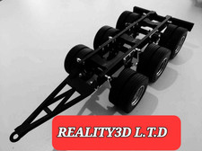 Tamiya 1/14 Semi Tractor Trailer tri Axle Dolly Pin Coupler Kit+ clear lens